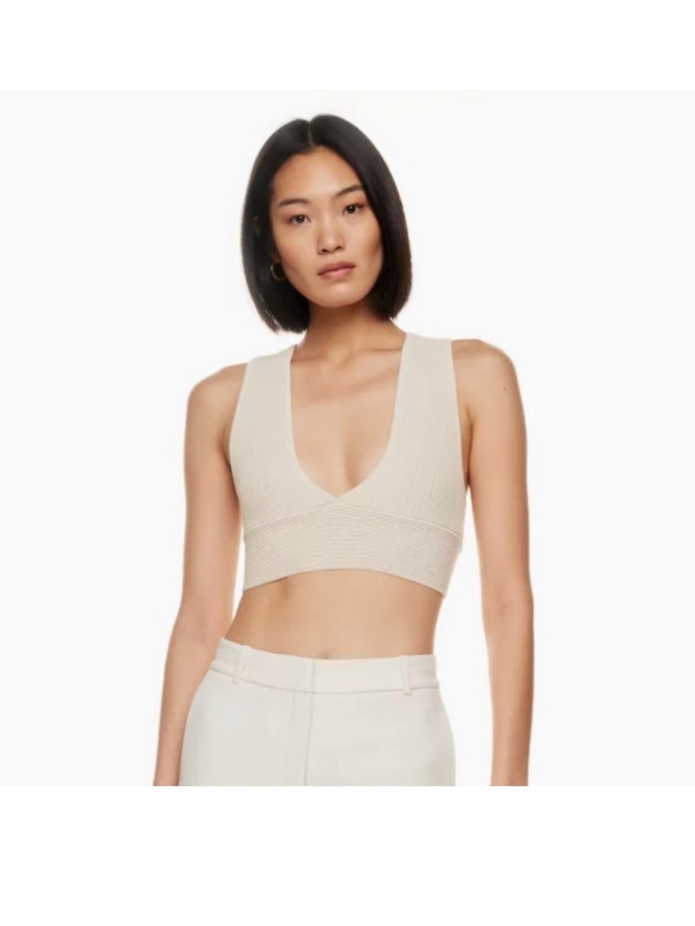Aritzia Babaton Sculpt Knit Deep V Tank
